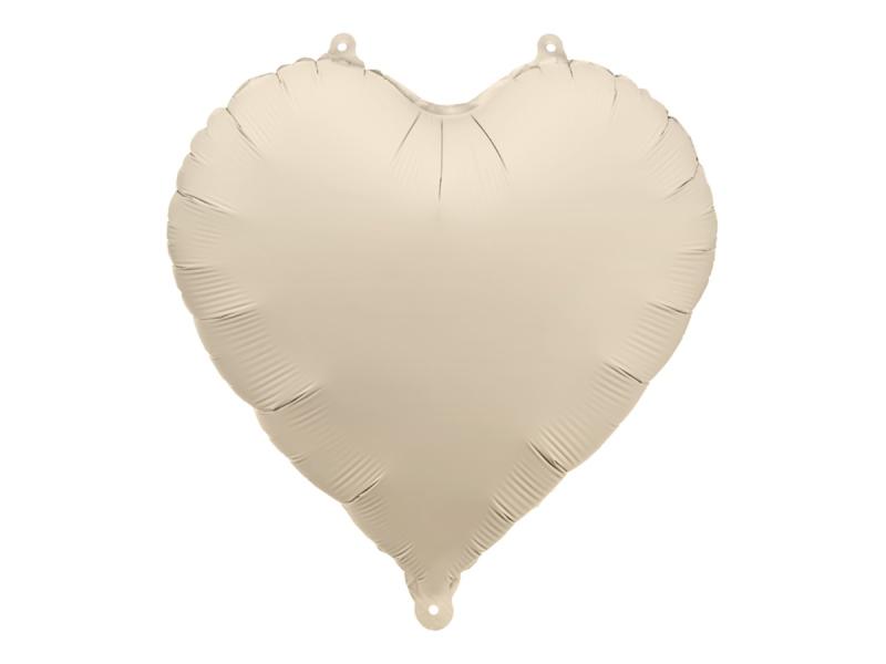 BALON FOLIOWY SERCE 45CM JASNY BEŻ