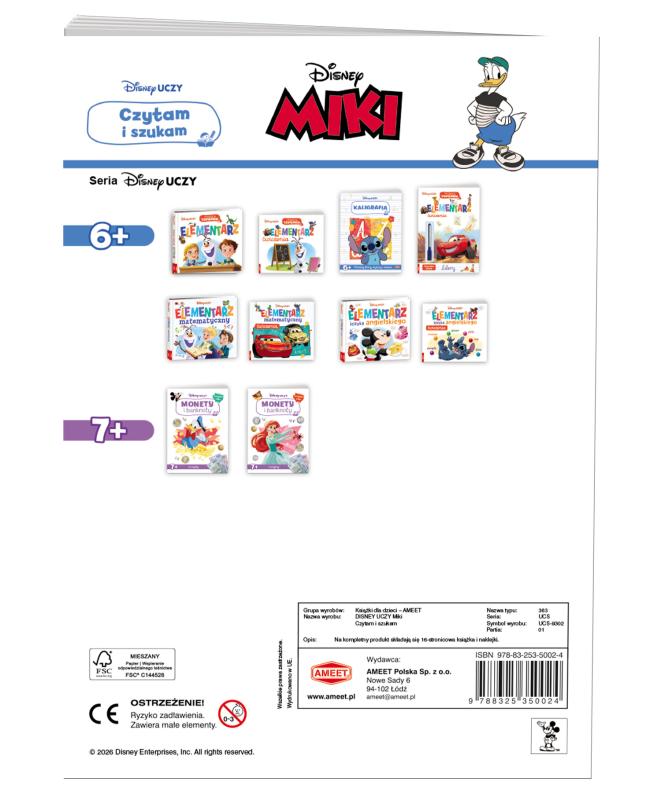 KSIĄŻECZKA DISNEY UCZY MIKI. CZYTAM I SZUKAM