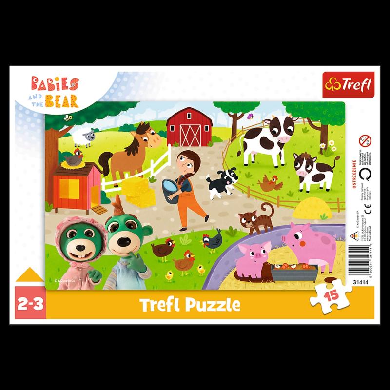 PUZZLE 15 TREFL RAMKOWEUROCZE BOBASKI BABIES AND THE BEAR