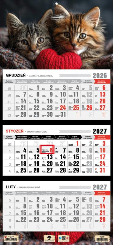 KALENDARZ TRÓJDZIELNY KT-1 PŁASKA GŁÓWKA 2027