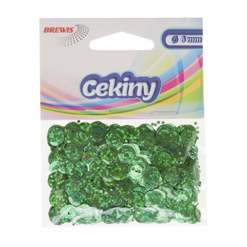 CEKINY HOLOGRAMOWE 6MM ZIELONE
