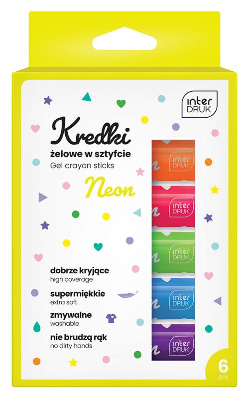 KREDKI ŻELOWE W SZTYFCIE 6X10G NEONOWE BBI