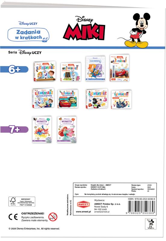 KSIĄŻECZKA DISNEY UCZY MIKI. ZADANIA W KRATKACH EDU