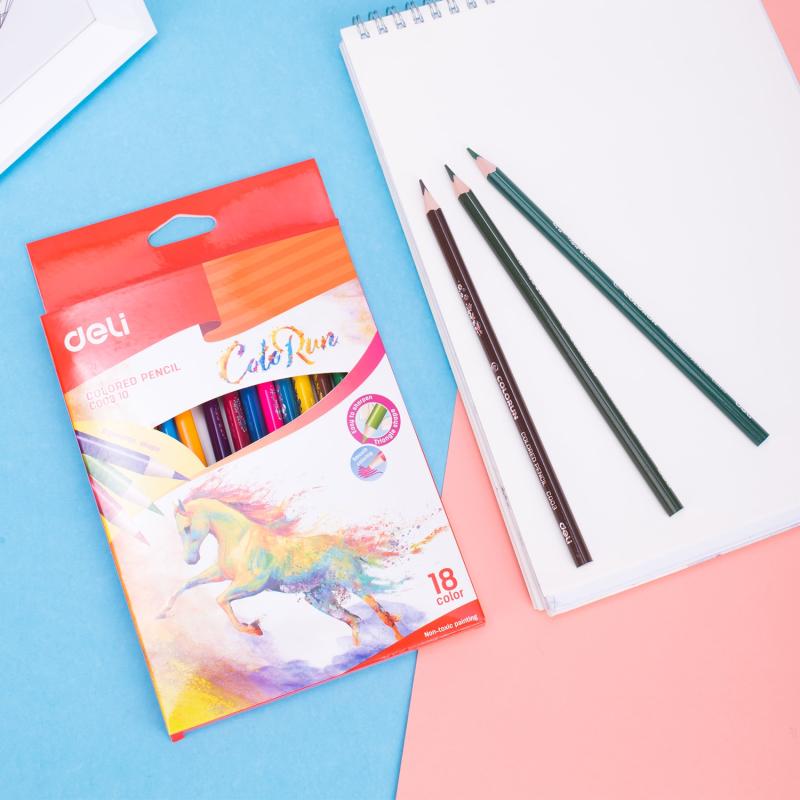 KREDKI 18 OŁÓWKOWE TRÓJKĄTNE COLORUN DELI