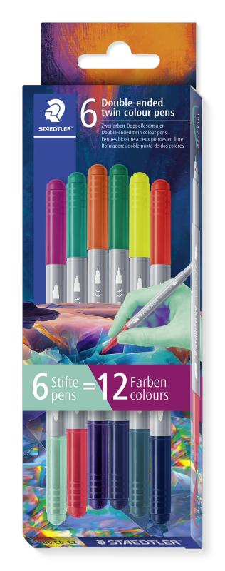 FLAMASTRY 6/12 DWUSTRONNE MULTIVERSE CIEMNE OPAKOWANIE STAEDTLER