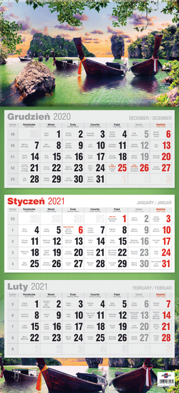 KALENDARZ TRÓJDZIELNY PŁASKI 2027