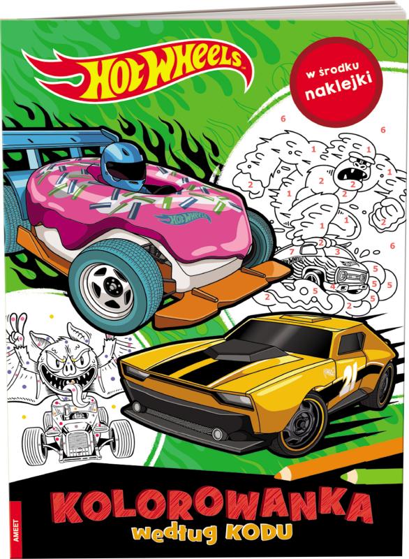 KSIĄŻECZKA MATTEL HOT WHEELS. KOLOROWANKA WEDŁUG KODU