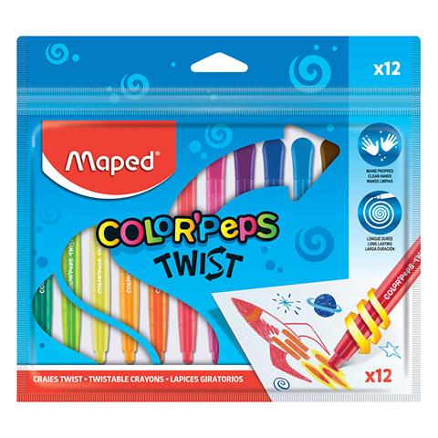 KREDKI 12 MAPED ŚW. WYKRĘCANE TWIST ZIP ETUI