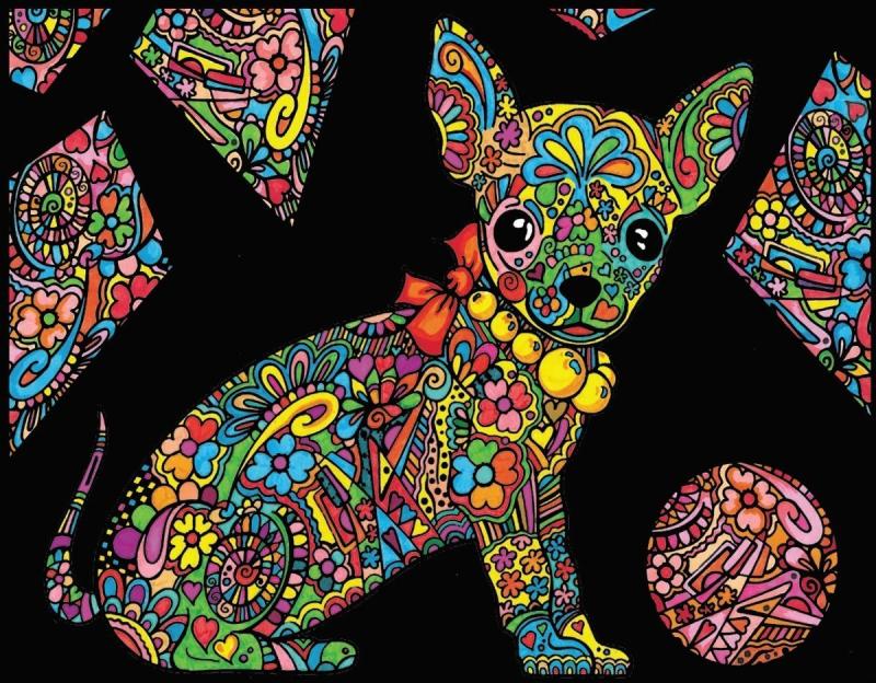 KOLOROWANKA WELWETOWA 47X35 CHIHUAHUA