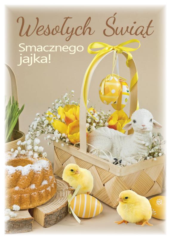 KARTKI POCZT.POLMAK BROKAT/ZŁ WIELKANOC