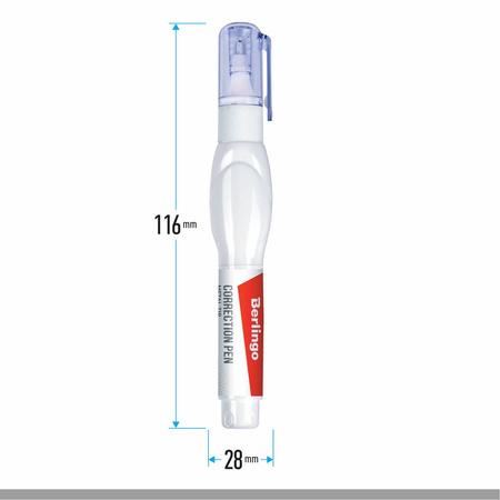 KOREKTOR BERLINGO W PIÓRZE 8ML A/12 PLASTIKOWA KOŃCÓWKA
