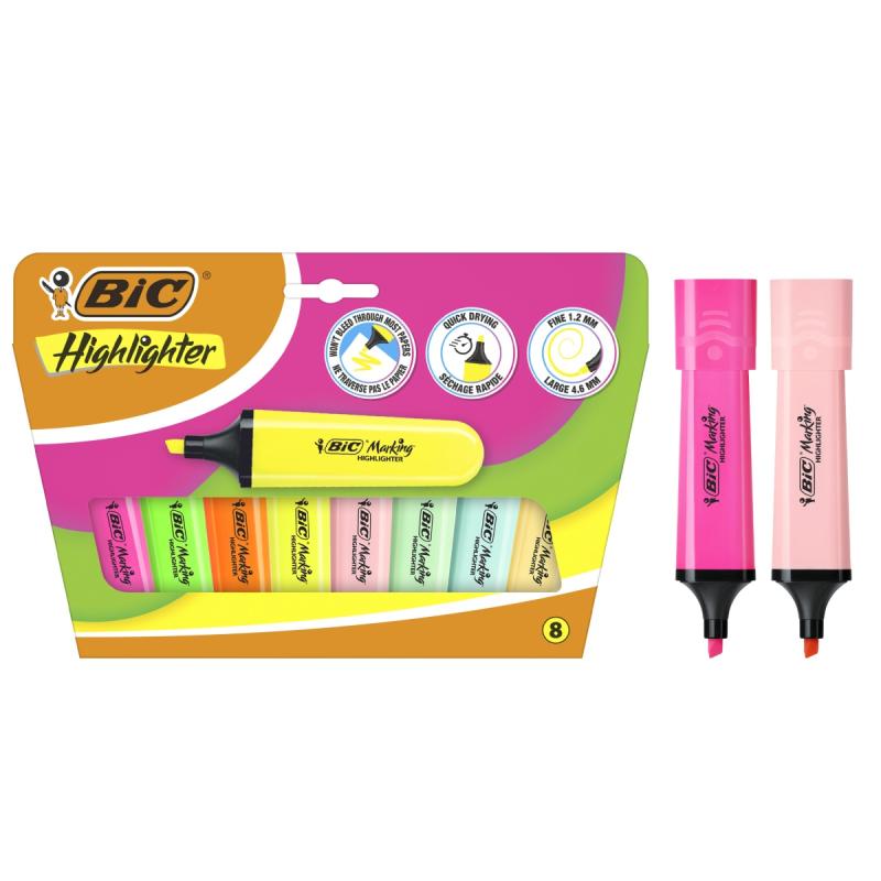 ZAKREŚLACZ BIC FLAT MIX PASTEL/NEON