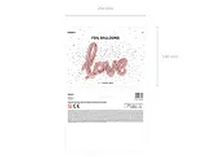 BALON FOLIOWY LOVE RÓŻOWE ZŁOTO 73X59CM