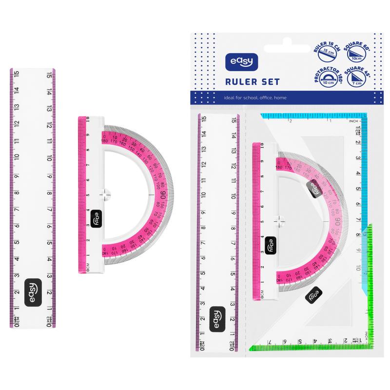 ZESTAW LINIJEK EASY BEZB.4SZT 15CM
