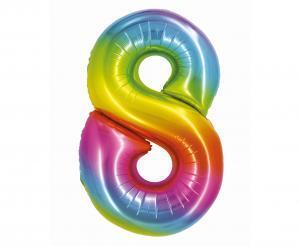 BALON FOLIOWY SMART 8 TĘCZOWY 76CM