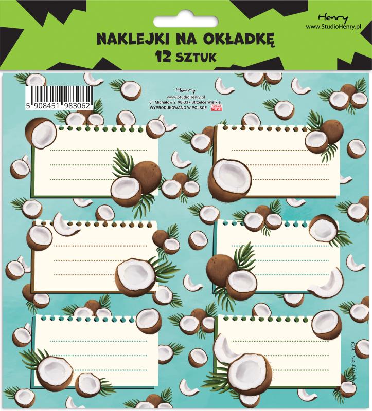 NAKLEJKI NA OKŁADKĘ 2 (12 szt.) KOKOS