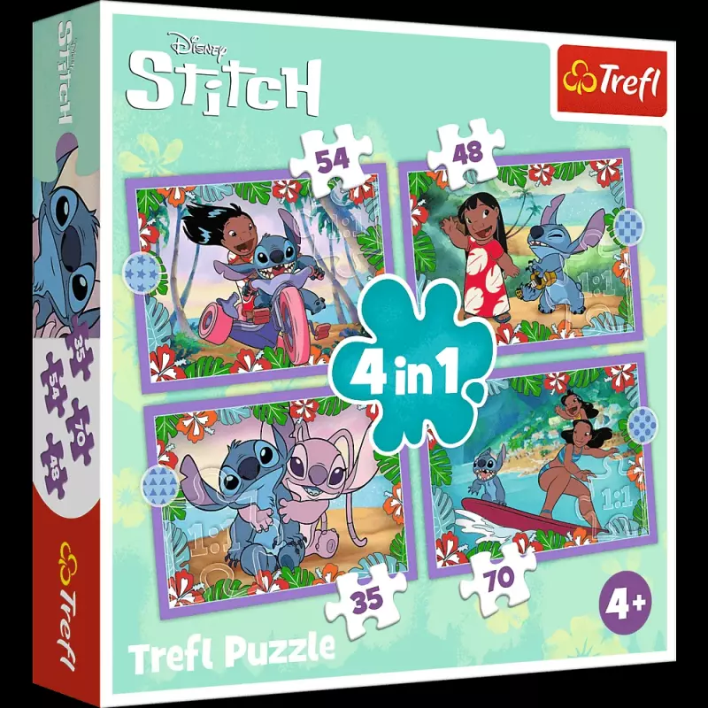 PUZZLE 4W1 TREFL SZALONY DZIEŃ LILO&STITCH