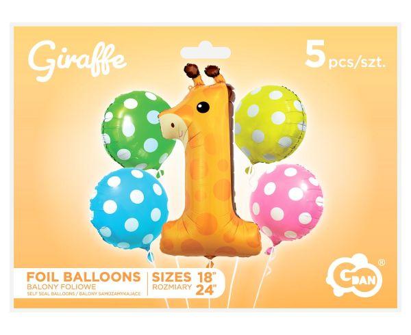 BALONY FOLIOWE ZESTAW ŻYRAFA 1 A5