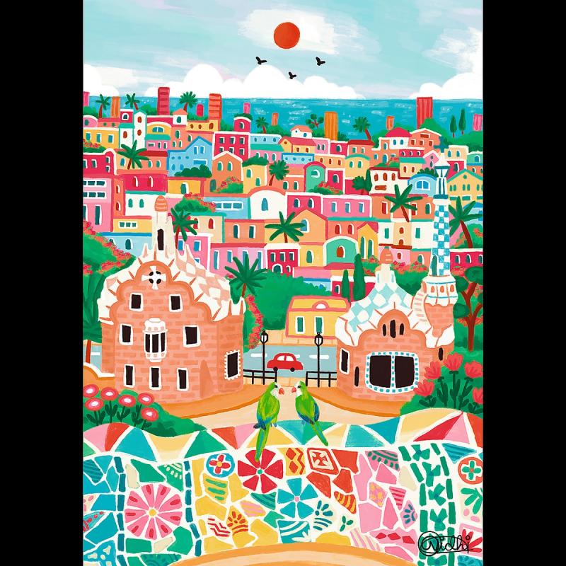 PUZZLE 1000 TREFL BARCELONA HISZPANIA THE ART OF COLOURS