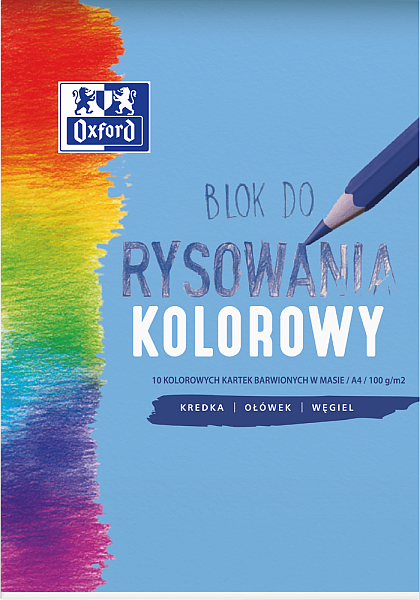 BLOK RYSUNKOWY A4/10 KOLOROWY OXFORD 100G BANER