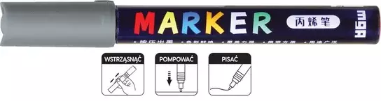 MARKER AKRYLOWY 1-2 MM SZARY MG