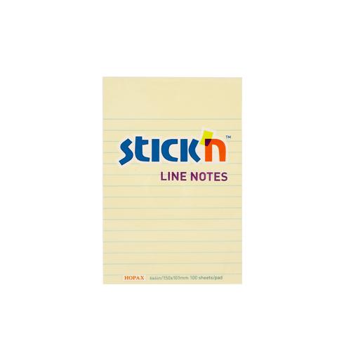 NOTES W LINIE 152X101MM ŻÓŁTY PASTEL A100
