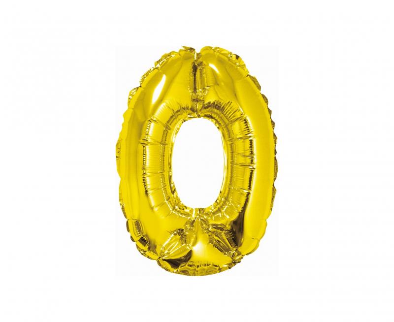 BALON FOLIOWY CYFRA 0 ZŁOTA 35