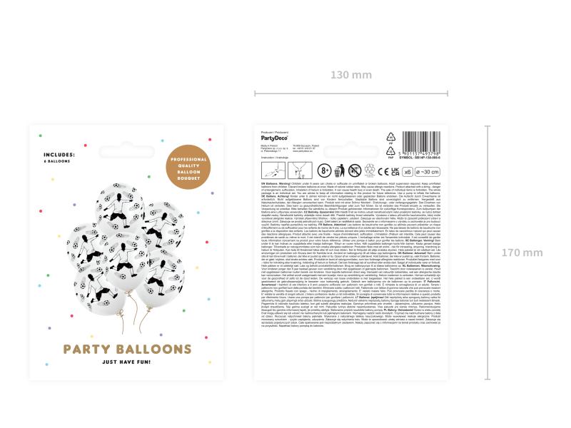 BALONY PIŁKARZ I PIŁKI P.WHITE 30CM