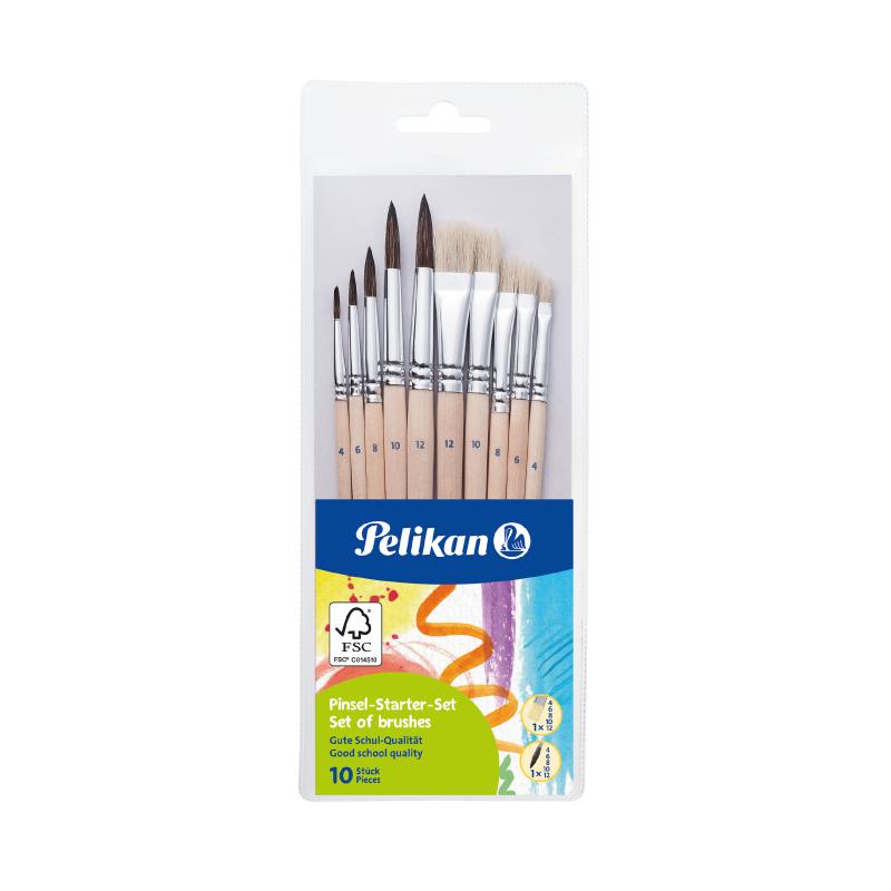 ZESTAW PĘDZLI PELIKAN 5 SZCZECINA + 5KU
