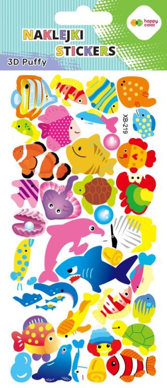 NAKLEJKI 3D PUFFY-COLORFUL FISHES 9,5CMX22CM HAPPY COLOR