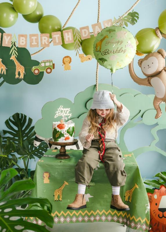 BALON FOLIOWY PASTYLKA HAPPY BIRTHDAY SAFARI 32X35CM MIX