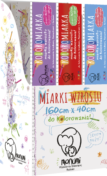 KOLOROMIARKI WZROSTU MONUMI ROZMIAR XL A6 5 WZORÓW GDD