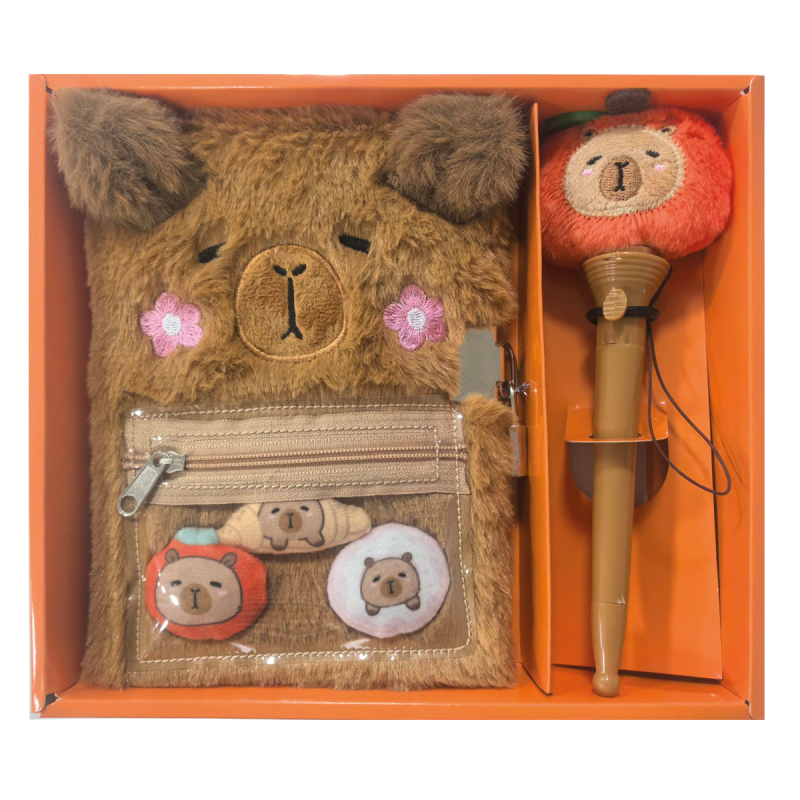PAMIĘTNIK KAPIBARA Z DŁUGOPISEM TOYSLNN
