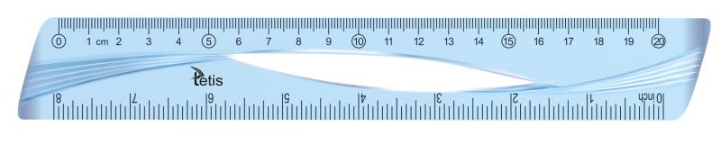 LINIJKA 20CM NIEBIESKA A/30 TETIS