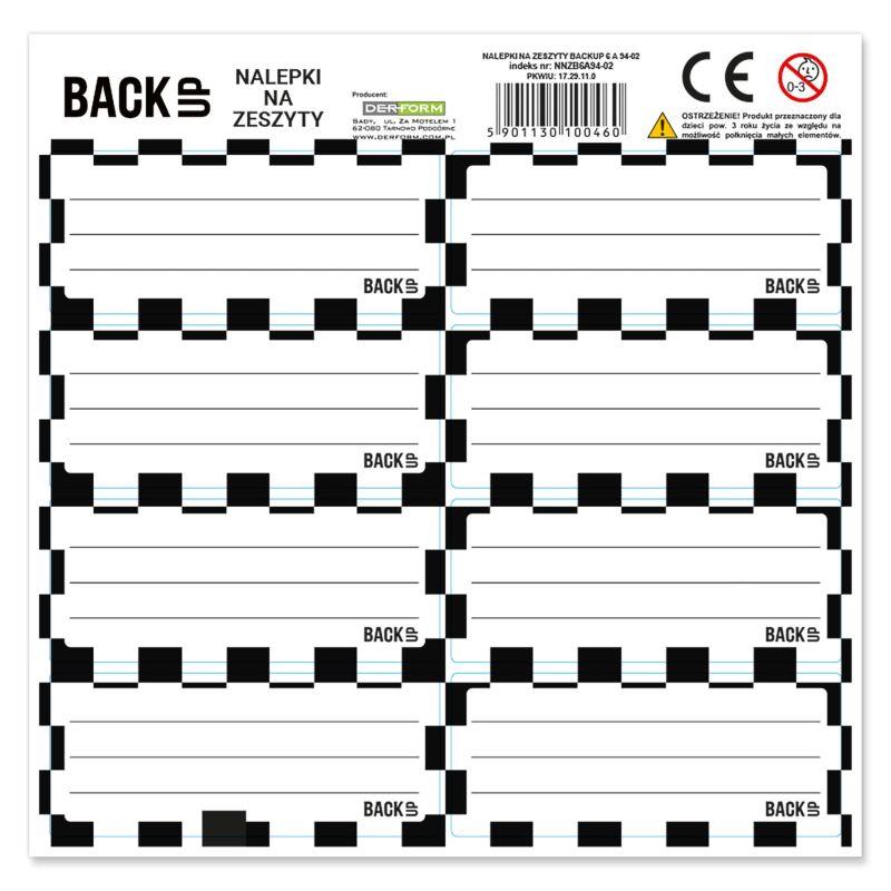 NAKLEJKI NA ZESZYTY BACKUP 6 A 94 A25