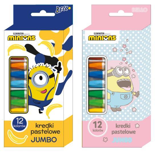 KREDKI PASTELOWE JUMBO 12 MINIONKI