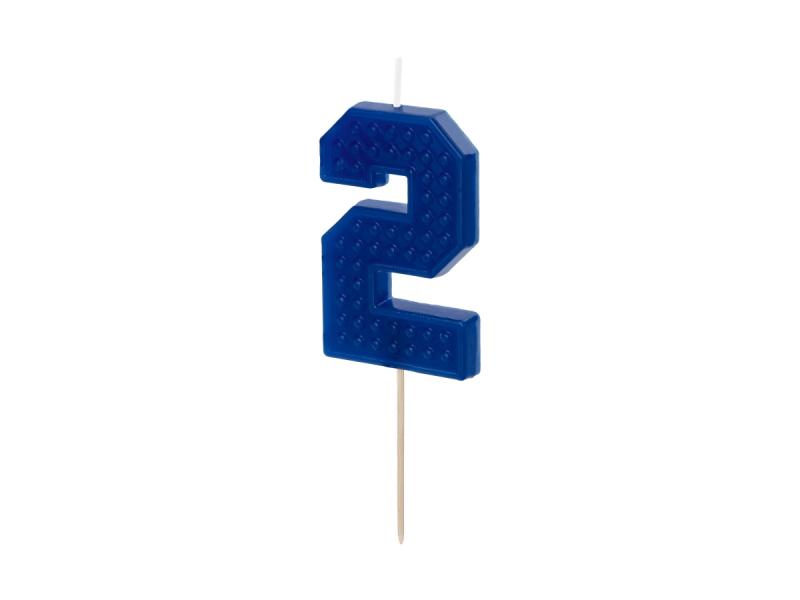 ŚWIECZKA CYFERKA 2 NIEBIESKI 6CM