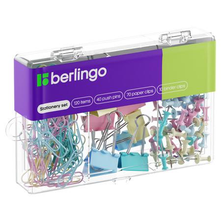 ZESTAW BERLINGO: 40 PINEZEK 70 SPINACZY 10 KLIPÓW MIX PASTELOWYCH KOLORÓW