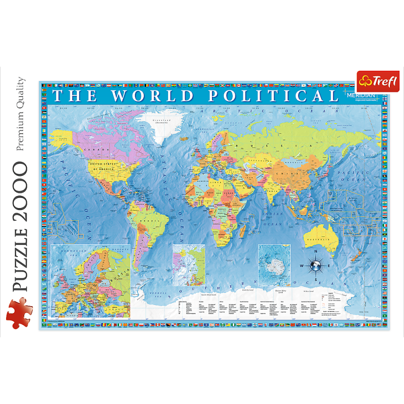PUZZLE 2000 TREFL POLITYCZNA MAPA ŚWIATA
