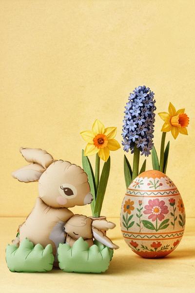 STOJĄCY BALON FOLIOWY KRÓLICZKI 51X60CM MIX