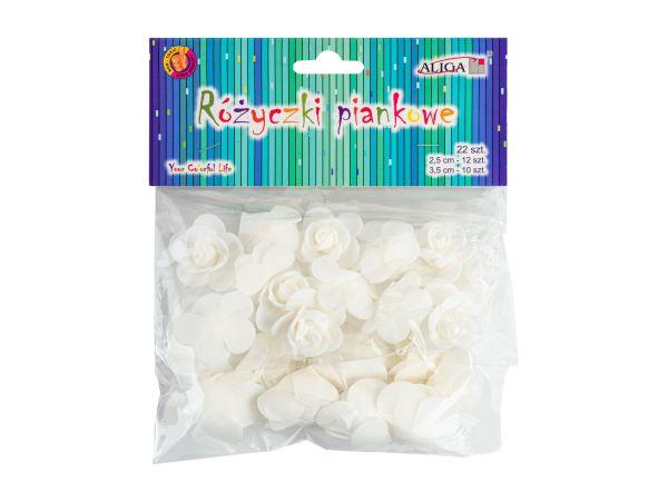 RÓŻYCZKI PIANKOWE PKW-9556 BIAŁE, OP. 22szt.