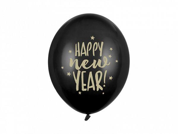 BALONY HAPPY NEW YEAR P.BLACK 30CM