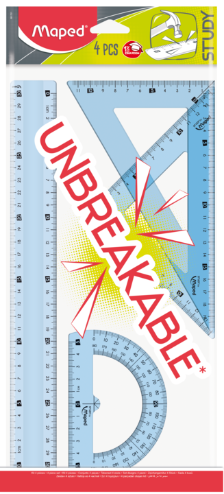 ZESTAW GEOMETRYCZNY STUDY NIEŁAMLIWY 20CM LINIJKA