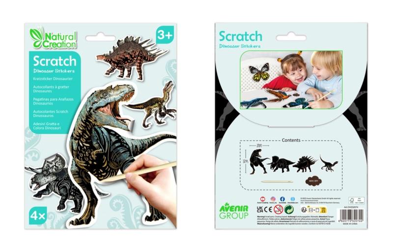 NAKLEJKI DO WYDRAPYWANIA DINOZAURY