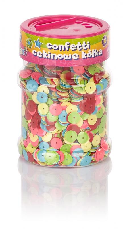 CONFETTI CEKINOWE KÓŁKA MIX KOLORÓW 100G