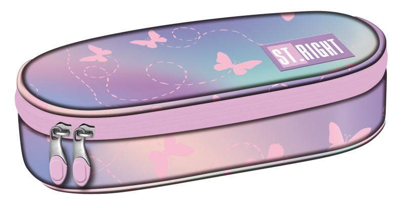 PIÓRNIK SASZETKA Z KLAPKĄ PINK BUTTERFLY STRIGHT PC-01