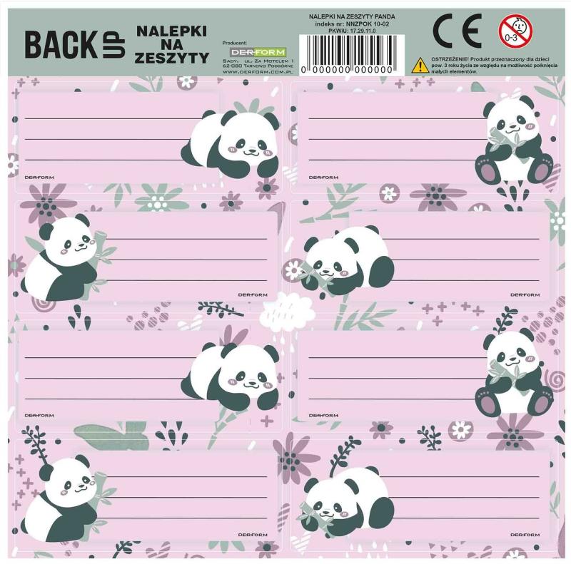 NAKLEJKI NA ZESZYTY PANDA 11 A/25
