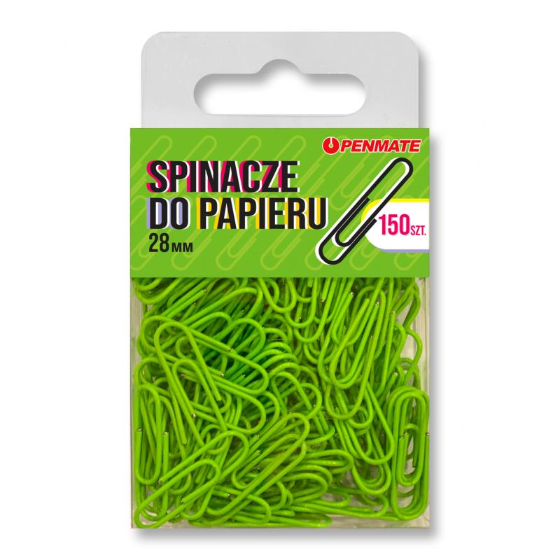 SPINACZE DO PAPIERU 28 MM ŻÓŁTOZIELONE PENMATE