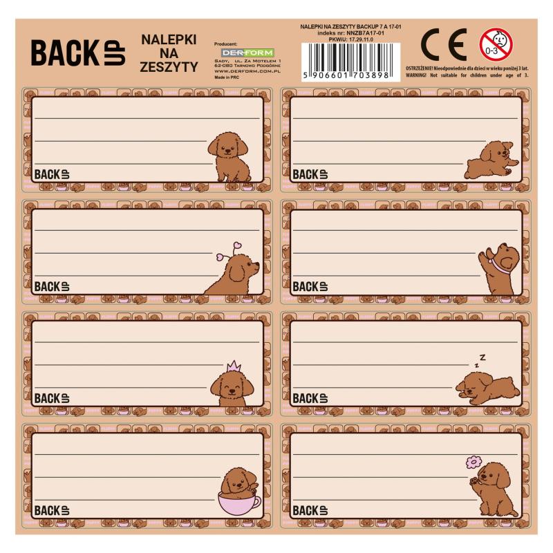 NAKLEJKI NA ZESZYTY BACKUP 7 A 17 A25 KAPIBARA
