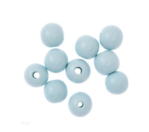 KORALIKI DREWNIANE KULKI 2,5CM JASNONIEBIESKIE 10SZT
